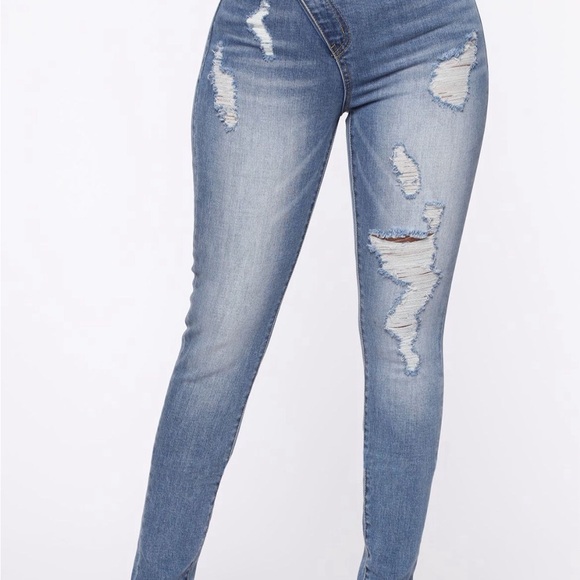 Fashion Nova Crossover Mid Rise Skinny Jeans - Picture 3 of 5